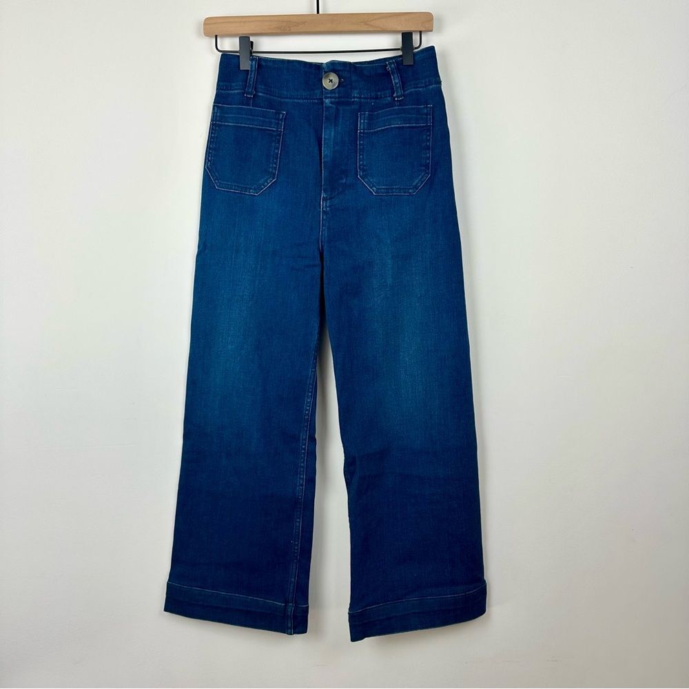 Pilcro The Skipper Cropped Wide Leg Dark Wash Jean, 26